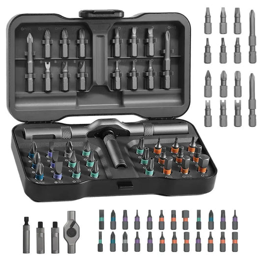 Magnetic Ratcheting Screwdriver Set – S2 Steel Precision Repair Kit with Interchangeable Bits for Furniture Assembly, Home Maintenance & DIY Projects