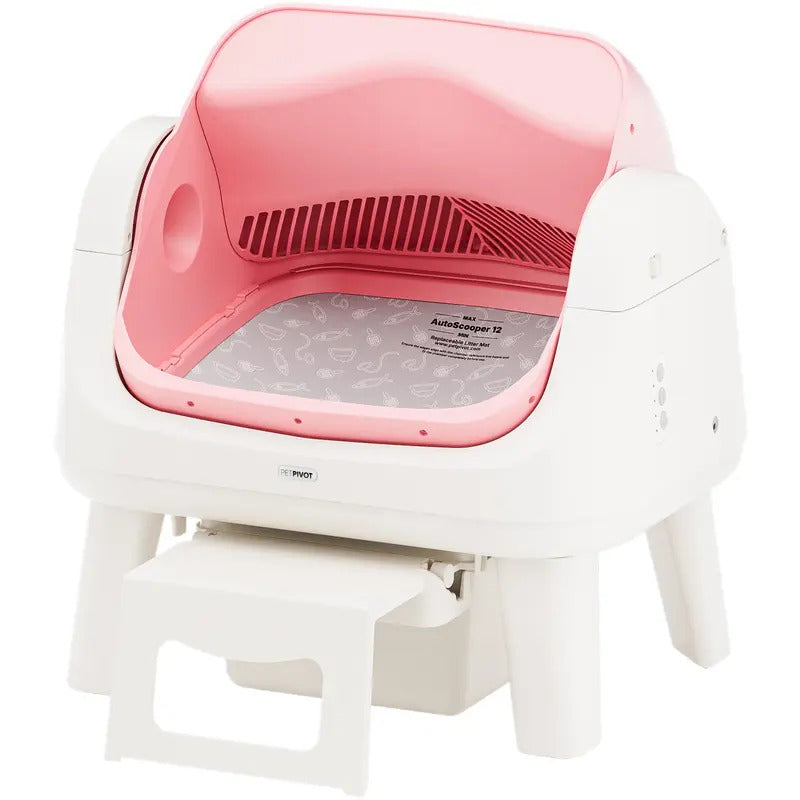 Automatic Self-Cleaning Cat Litter Box – Open-Top Hands-Free Design with Easy-Entry Front Step, Triple Safety Protection & No App Required for Convenient Pet Care