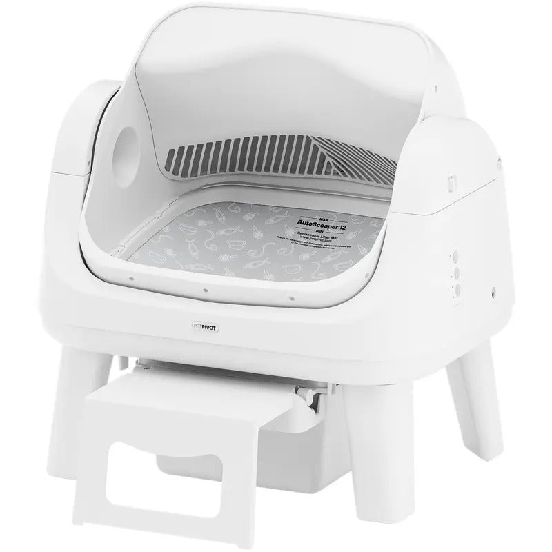 Automatic Self-Cleaning Cat Litter Box – Open-Top Hands-Free Design with Easy-Entry Front Step, Triple Safety Protection & No App Required for Convenient Pet Care