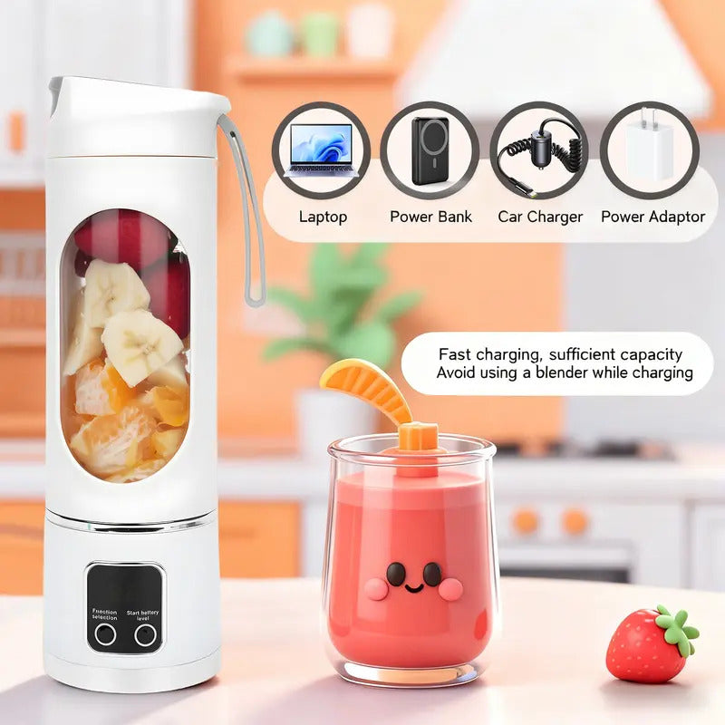 Portable USB Rechargeable Blender with Leakproof Design, Mini Personal Smoothie Maker for Travel, Gym, Home & On-the-Go Drinks