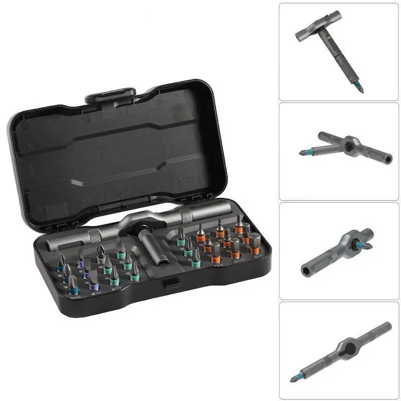 Magnetic Ratcheting Screwdriver Set – S2 Steel Precision Repair Kit with Interchangeable Bits for Furniture Assembly, Home Maintenance & DIY Projects