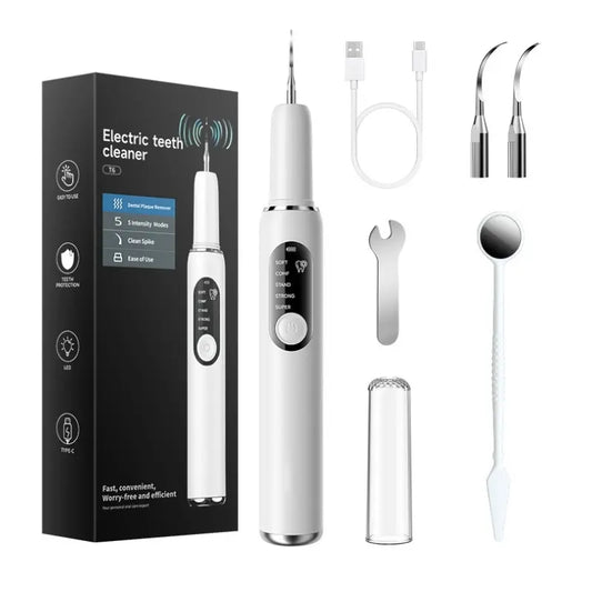 Ultrasonic Dental Plaque & Tartar Remover – Professional Electric Teeth Cleaning Kit for Stains, Plaque & Tartar Removal, Safe & Gentle At-Home Oral Care Tool