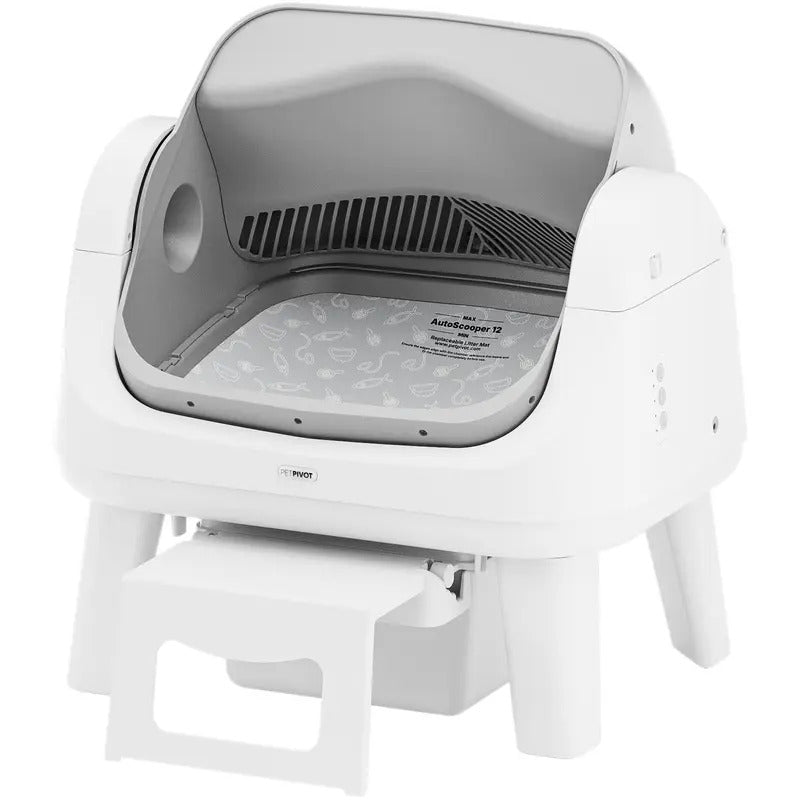 Automatic Self-Cleaning Cat Litter Box – Open-Top Hands-Free Design with Easy-Entry Front Step, Triple Safety Protection & No App Required for Convenient Pet Care