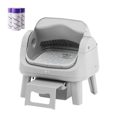 Automatic Self-Cleaning Cat Litter Box – Open-Top Hands-Free Design with Easy-Entry Front Step, Triple Safety Protection & No App Required for Convenient Pet Care