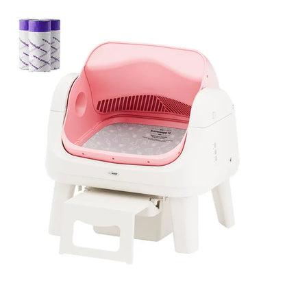 Automatic Self-Cleaning Cat Litter Box – Open-Top Hands-Free Design with Easy-Entry Front Step, Triple Safety Protection & No App Required for Convenient Pet Care