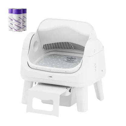 Automatic Self-Cleaning Cat Litter Box – Open-Top Hands-Free Design with Easy-Entry Front Step, Triple Safety Protection & No App Required for Convenient Pet Care