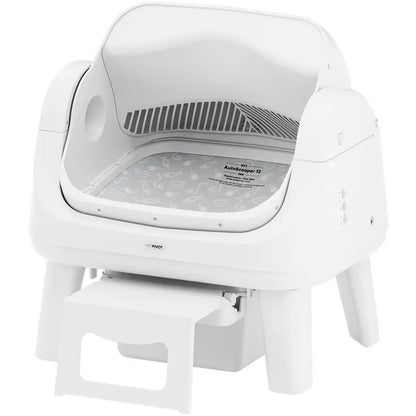 Automatic Self-Cleaning Cat Litter Box – Open-Top Hands-Free Design with Easy-Entry Front Step, Triple Safety Protection & No App Required for Convenient Pet Care