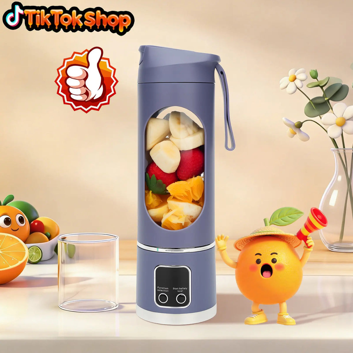Portable USB Rechargeable Blender with Leakproof Design, Mini Personal Smoothie Maker for Travel, Gym, Home & On-the-Go Drinks