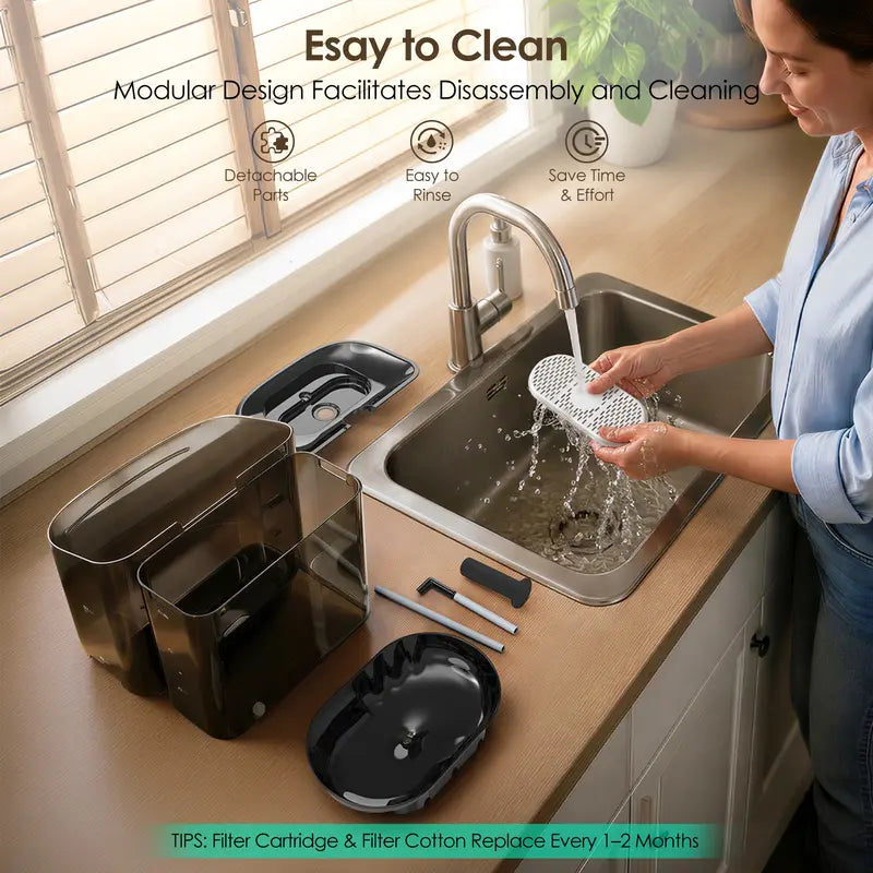 11L Large Dog Water Fountain – Automatic Drinking Water Dispenser with 5L Bowl & 6L Reserve Tank, Anti-Spill Design, Multi-Layer Filtration, Ultra-Quiet & BPA-Free