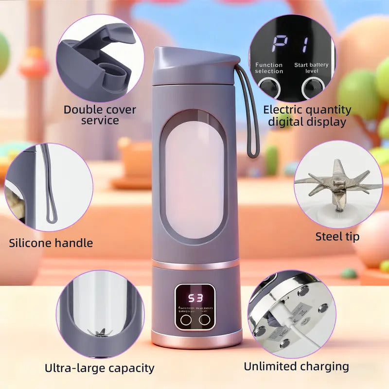 Portable USB Rechargeable Blender with Leakproof Design, Mini Personal Smoothie Maker for Travel, Gym, Home & On-the-Go Drinks